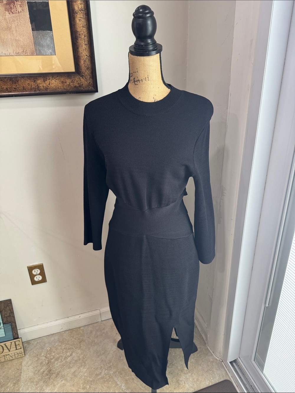 Rachel Roy Collection, Classic Black Knit Midi Dress - Sleek Women's Dress